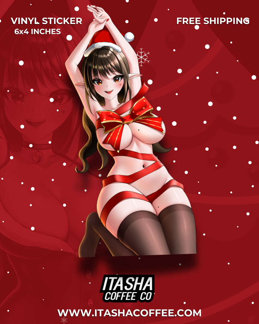 Mokka-Chan Christmas Sticker